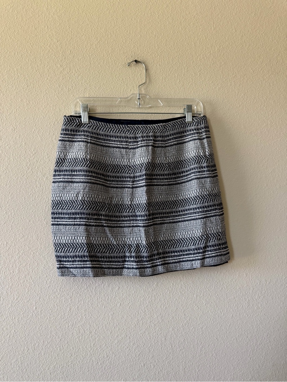 Banana Republic Navy & White Striped Textured Mini Skirt